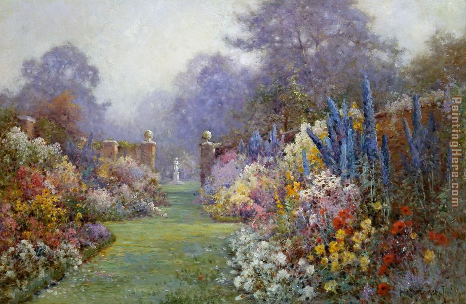 A Summer Garden painting - Alfred de Breanski A Summer Garden art painting